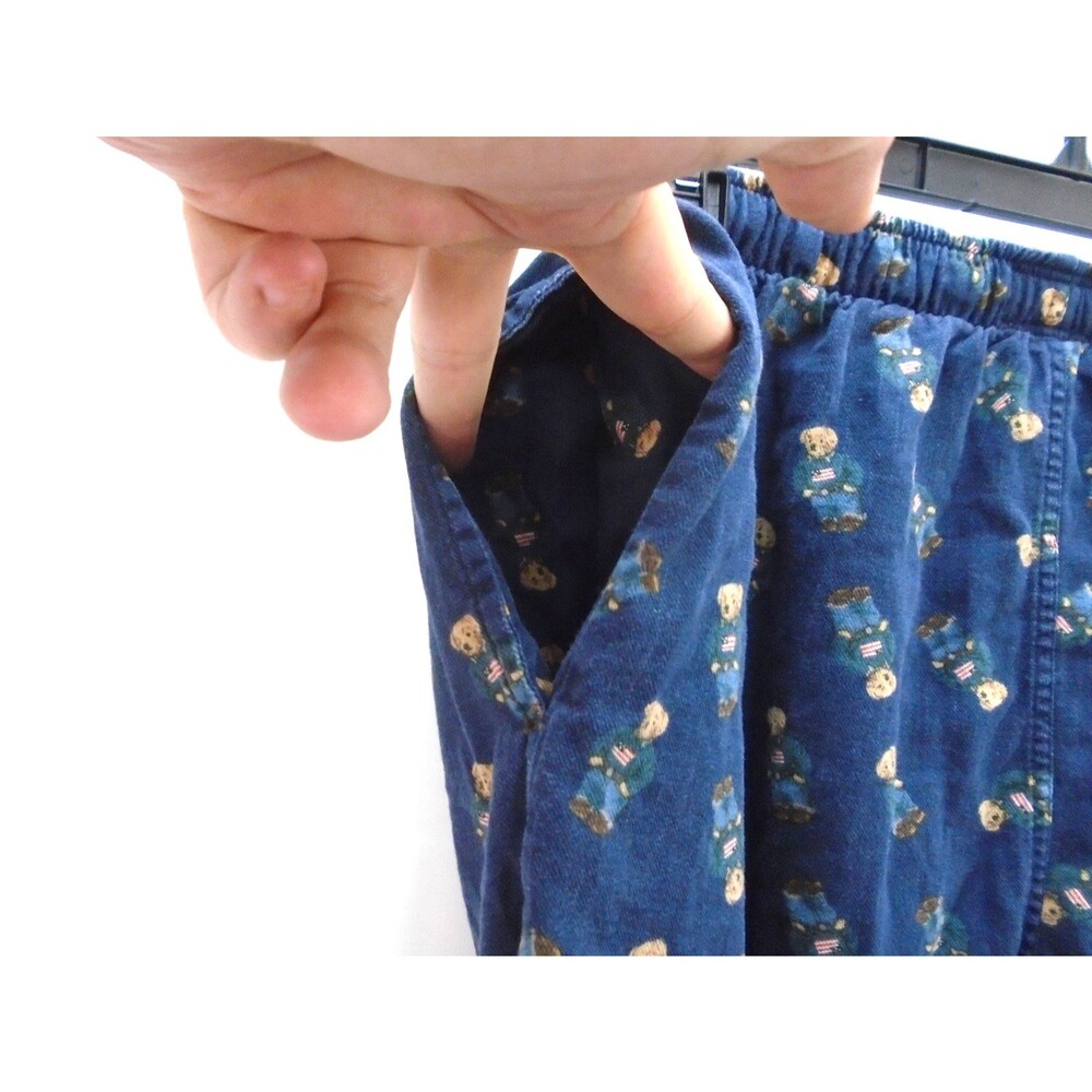 Polo Ralph Lauren Men Size XL Iconic Polo Bear American Flag Pajama Lounge Pant - Picture 8 of 9